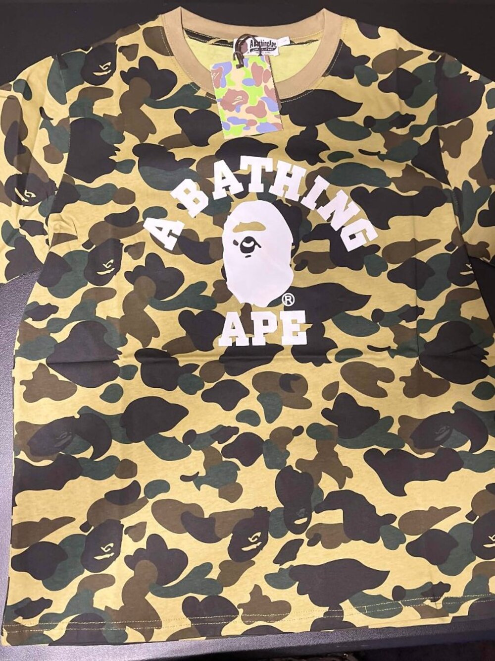 A Bathing Ape 1st Camo College T-Shirt Yellow